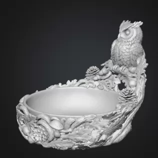 Autumn Owl Bowl Organizer STL File for 3D Print - Model thumbnail 14