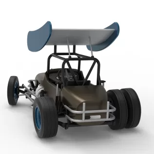 Vintage Winged Supermodified for Dirt while turning V2 1:25 - Model thumbnail 14