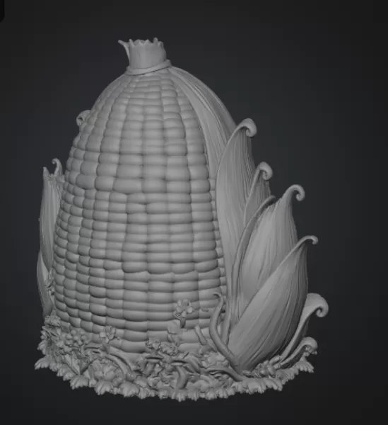 Corn Cottage STL File for 3D Print - Model preview 11