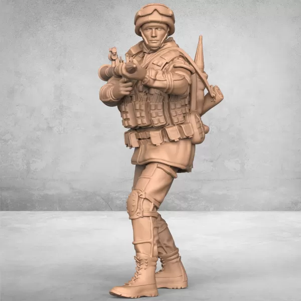 Modern Army Soldier Statue - Model preview 3
