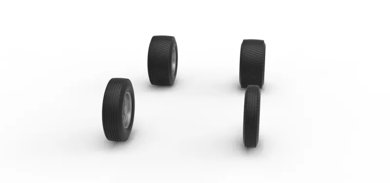 Wheel Set of Dirt Silver Crown Champ car Version 2 Scale 1:25 - Model preview 3