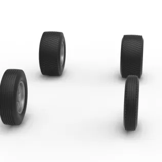 Wheel Set of Dirt Silver Crown Champ car Version 2 Scale 1:25 - Model thumbnail 3