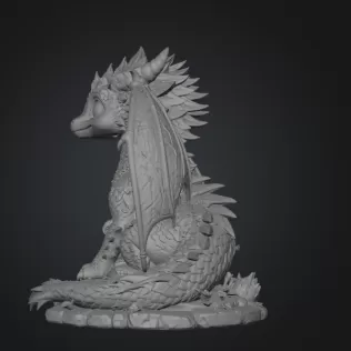 Blossom Baby Dragon STL File for 3D Print - Model thumbnail 9
