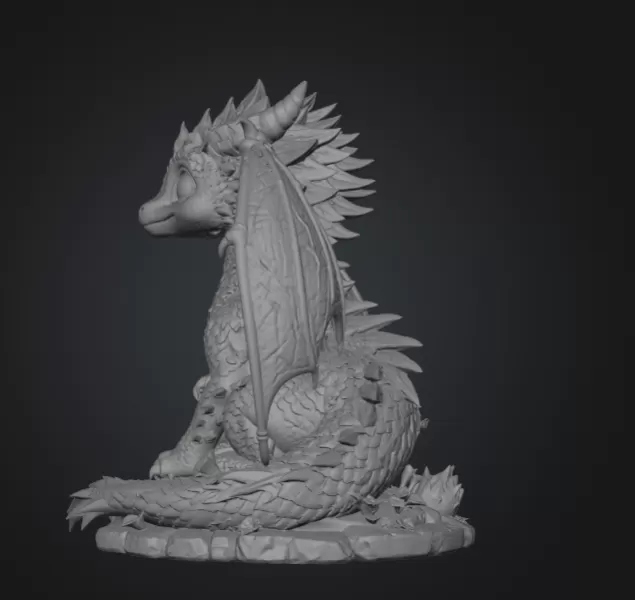 Blossom Baby Dragon STL File for 3D Print - Model preview 9