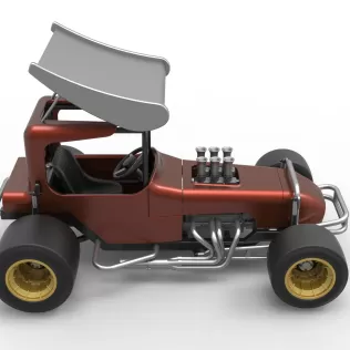 Vintage Winged Supermodified stock car Scale 1:25 - Model thumbnail 23