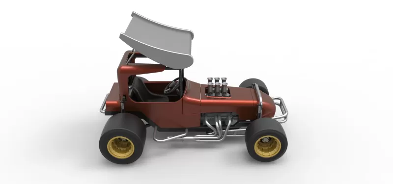 Vintage Winged Supermodified stock car Scale 1:25 - Model preview 23