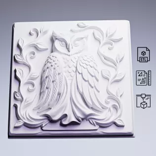 Decorative Owl Panel #RoZ - Model thumbnail 1