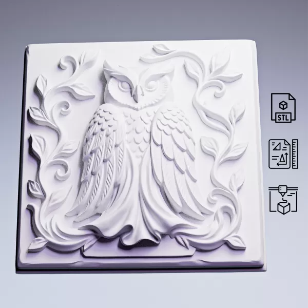 Decorative Owl Panel #RoZ - Model preview 1