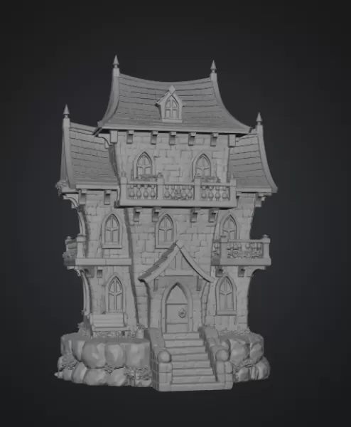 Fantasy Medieval House STL for 3D Printing - Model preview 15
