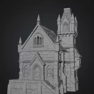 Dark Fantasy Mansion STL File for 3D Printing - Model thumbnail 8