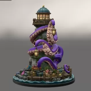Octopus Lighthouse Keeper STL File for 3D Print - Model thumbnail 7