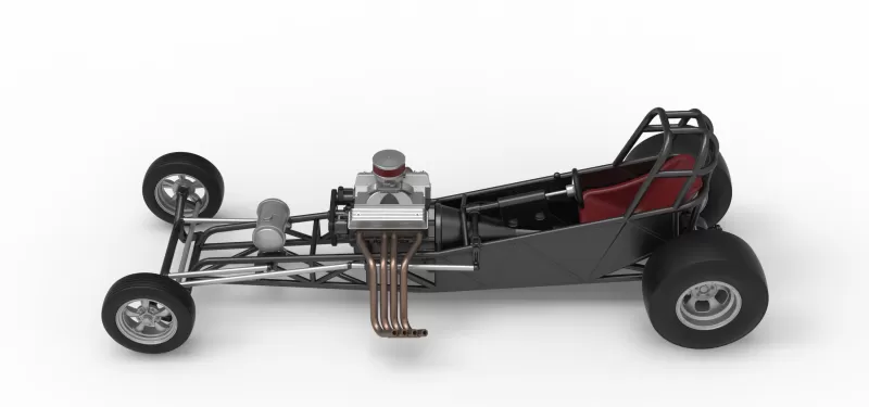 Vintage Front engine dragster Base Version 5 Scale 1:25 - Model preview 10