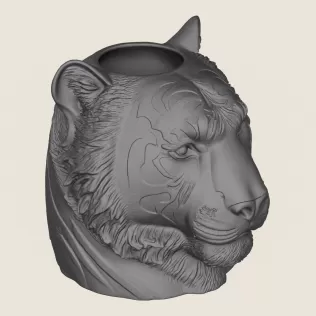 Tiger Head Plant Pot - Model thumbnail 5