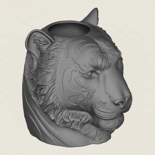 Tiger Head Plant Pot - Model preview 5