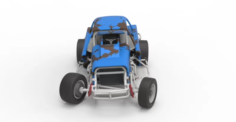 Vintage Dirt Modified stock car V10 while turning Scale 1:25 - Model preview 8