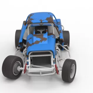 Vintage Dirt Modified stock car V10 while turning Scale 1:25 - Model thumbnail 8