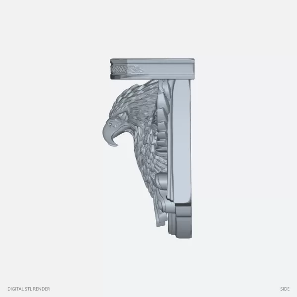 Eagle Head Winged Corbel Sculpture - STL - Model preview 3