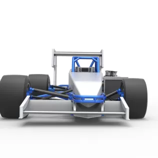 Supermodified front engine race car V4 Scale 1:25 - Model thumbnail 7
