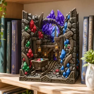 Fantasy Mining Tunnel Book Nook STL File for 3D Print - Model thumbnail 6