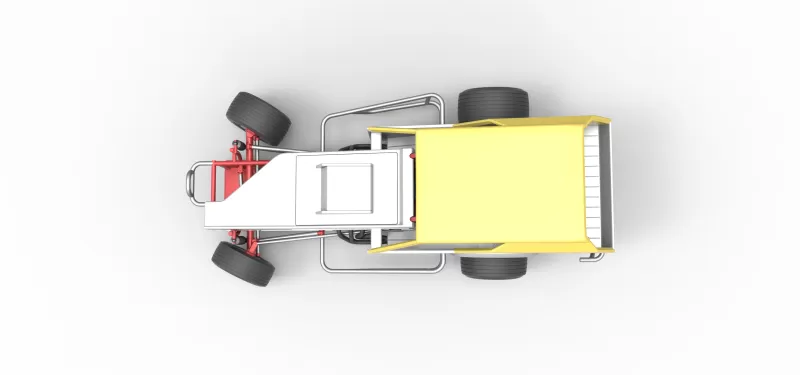 Vintage Dirt Modified stock car V7 while turning Scale 1:25 - Model preview 11