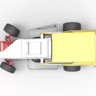 Vintage Dirt Modified stock car V7 while turning Scale 1:25 - Model thumbnail 11