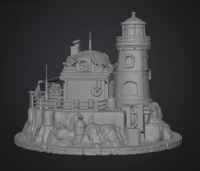🌊 Lighthouse Harbor House STL File for 3D Print - Model preview 15