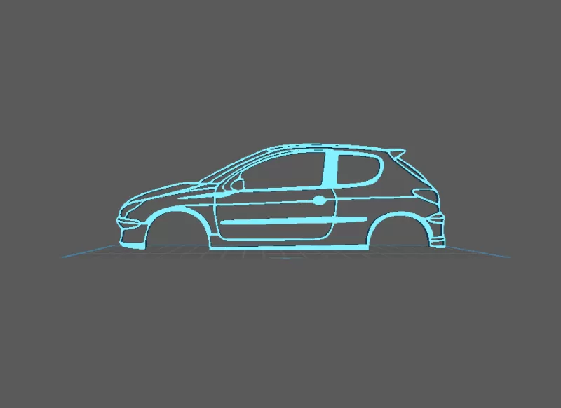 Peugeot - 206 Wall Art - Model preview 2