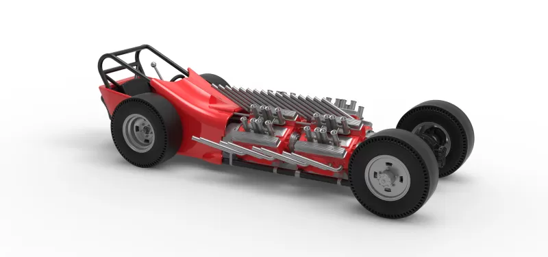 Vintage AWD Dragster Version 2 Scale 1:25 - Model preview 24