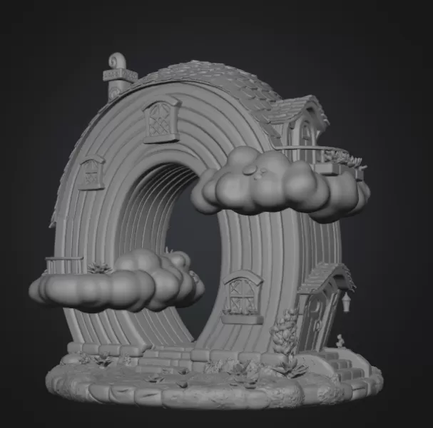 Rainbow Fantasy House STL File for 3D Printing - Model preview 9
