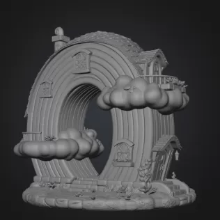 Rainbow Fantasy House STL File for 3D Printing - Model thumbnail 9