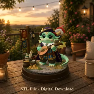 Mystic Bard Dragon STL File for 3D Printing