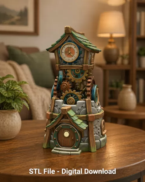 Fantasy Clock Tower STL File for 3D Printing - Model preview 1
