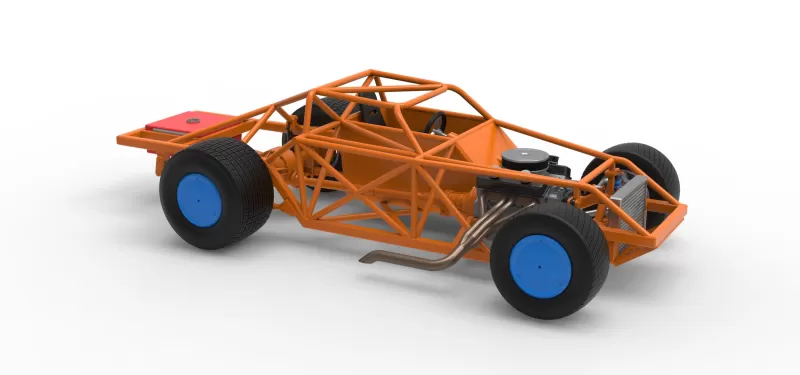 Vintage Dirt late model Race car Base Version 4 Scale 1:25 - Model preview 17