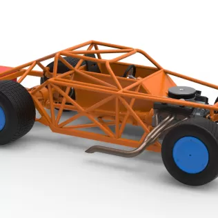 Vintage Dirt late model Race car Base Version 4 Scale 1:25 - Model thumbnail 17