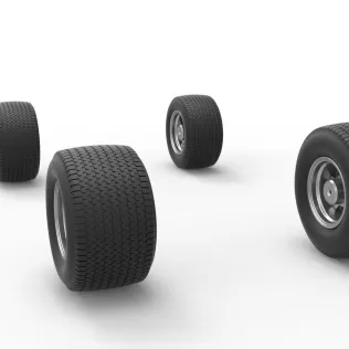 Wheel set of Northeast Dirt Modified stock car V4 Scale 1:25 - Model thumbnail 9