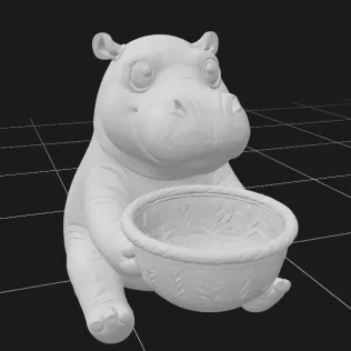 Hippo Holding Gift Basket - Model thumbnail 2
