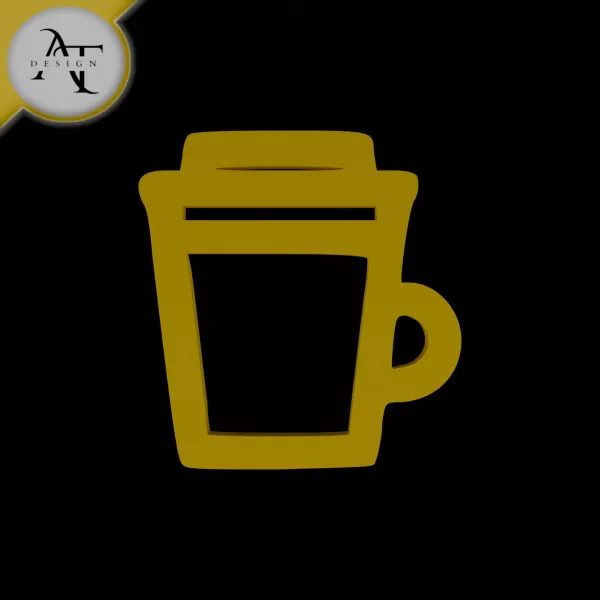 Simple Coffee Cup Symbol - 2D Art - Model preview 1