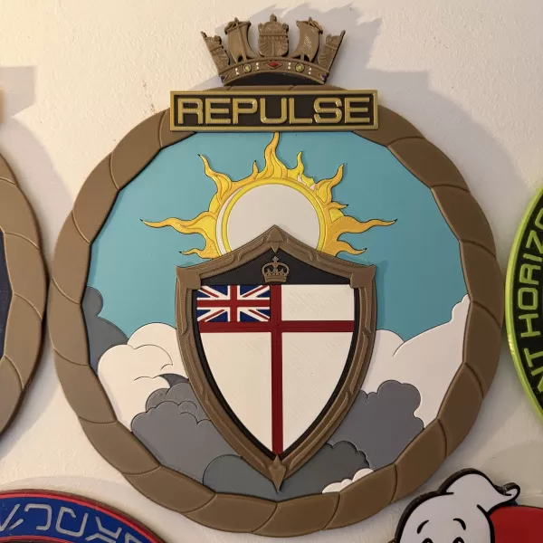 HMS Repulse BCV01 Ship's Badge Wall Plaque - Model preview 9