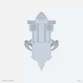 Skull and Sword Shelf-Shaped Ornament - STL