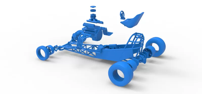 Vintage Front engine dragster Base Version 5 Scale 1:25 - Model preview 18