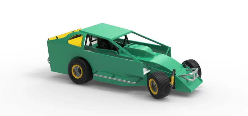 Northeast Dirt Modified stock car while turning V2 Scale 1:25 - Model preview 24