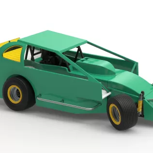 Northeast Dirt Modified stock car while turning V2 Scale 1:25 - Model thumbnail 24