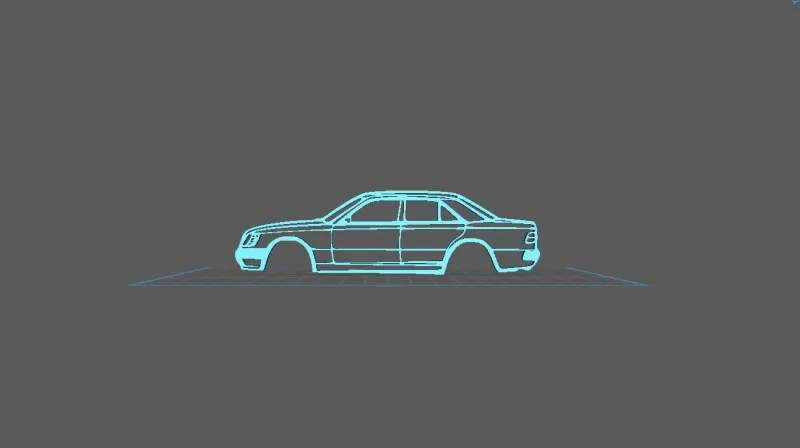 Mercedes - W124 500e Wall Art - Model preview 1