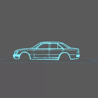Mercedes - W124 500e Wall Art