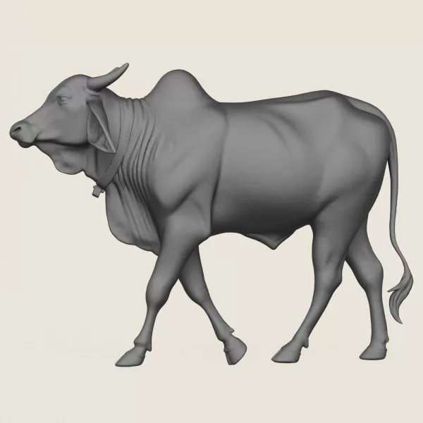 Indian Ox Print Ready 3D Model - Model preview 3