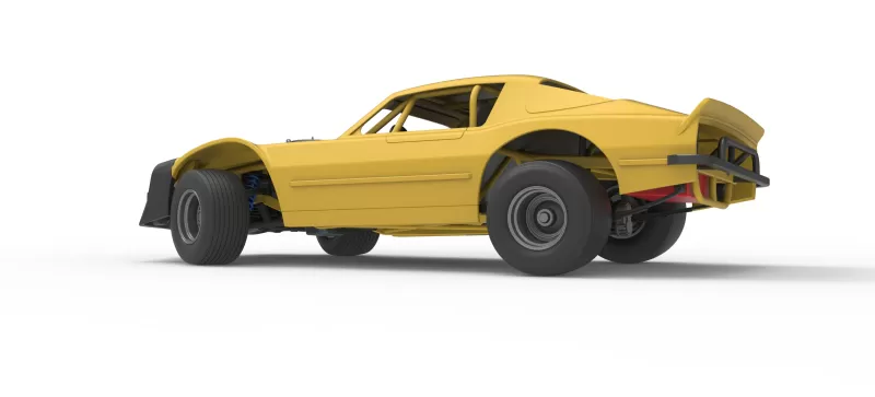 Vintage Dirt late model Race car V2 while turning Scale 1:25 - Model preview 13
