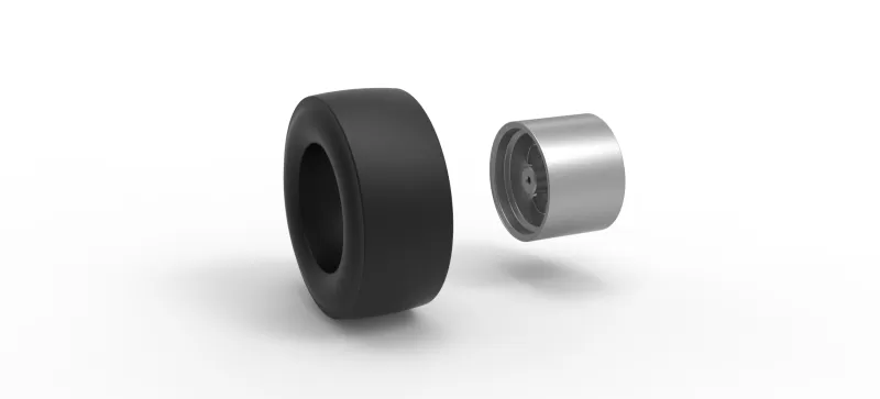 Rear wheel of vintage dragster Version 4 Scale 1:25 - Model preview 10