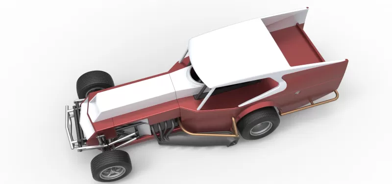 Vintage Dirt Modified stock car Version 5 Scale 1:25 - Model preview 4