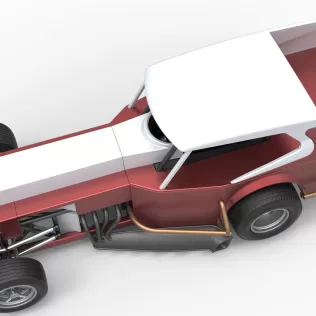 Vintage Dirt Modified stock car Version 5 Scale 1:25 - Model thumbnail 4