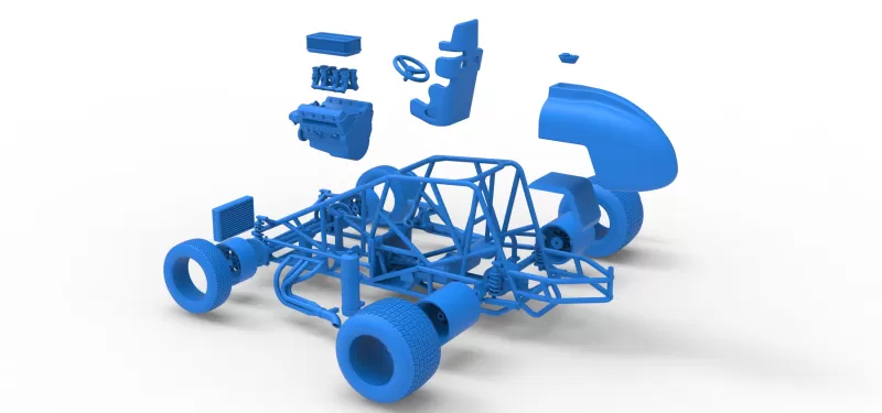 Dirt Silver Crown Car Base Scale 1:25 - Model preview 29